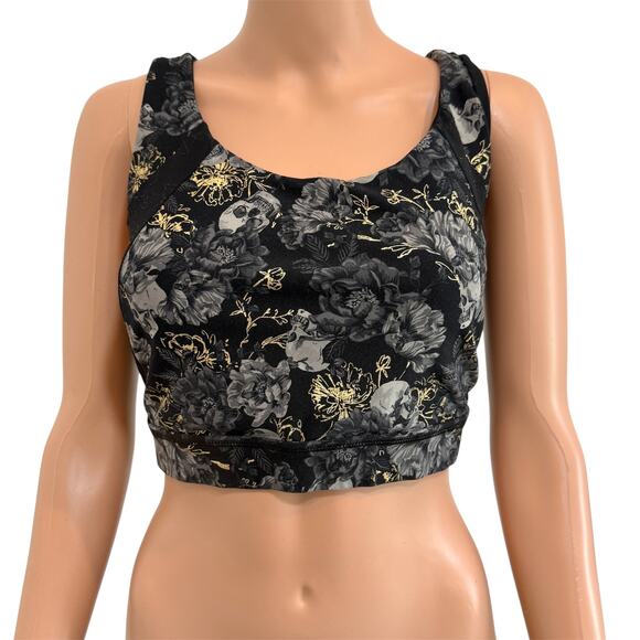 Torrid Active 2 foil floral skull lace inlay low impact sports bra top BC 2693 - Picture 11 of 11